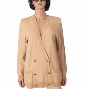 Vintage Women’s double breasted linen silk acrylic Tikiner cardigan made n Italy